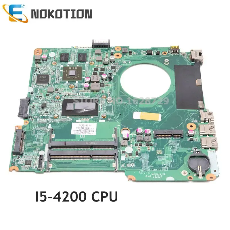 NOKOTION 734426-001 734426-501 для HP Pavilion 14-N материнская плата ноутбука DA0U83MB6E0 SR170 I5-4200 CPU HD 8670M gpu