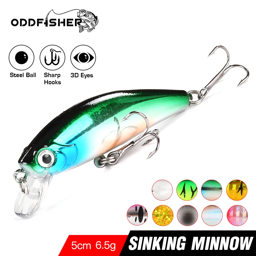 

Oddfisher, рыболовный гольян, Тонущая приманка, жесткая приманка, воблеры для щуки, окуня, Джеркбейт, зимний свимбейт для льда, искусственная 6,5 г,...