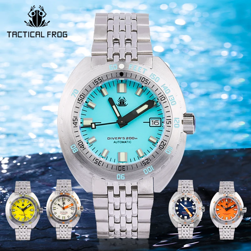 

New Upgrade Retro SUB300T V2 Automatic Watch Men NH35 Movement Stainless Steel Bracelet Sapphire Glass 200M Date Lume Mechanical
