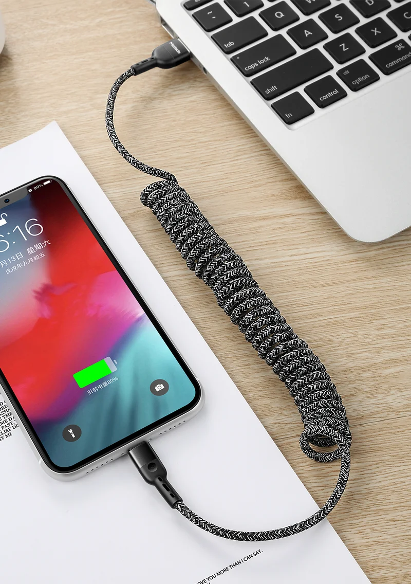 MCDODO Выдвижной USB кабель для зарядки телефона Шнур для iPhone 11 Pro Max XR XS X 8 7 6 Plus 6s 5 быстрое зарядное устройство кабель для передачи данных адаптер