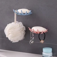 wall mounted self adhesive soap holder bathroom shower dish plates storage box with drain plastic supplies bathroom soap rack