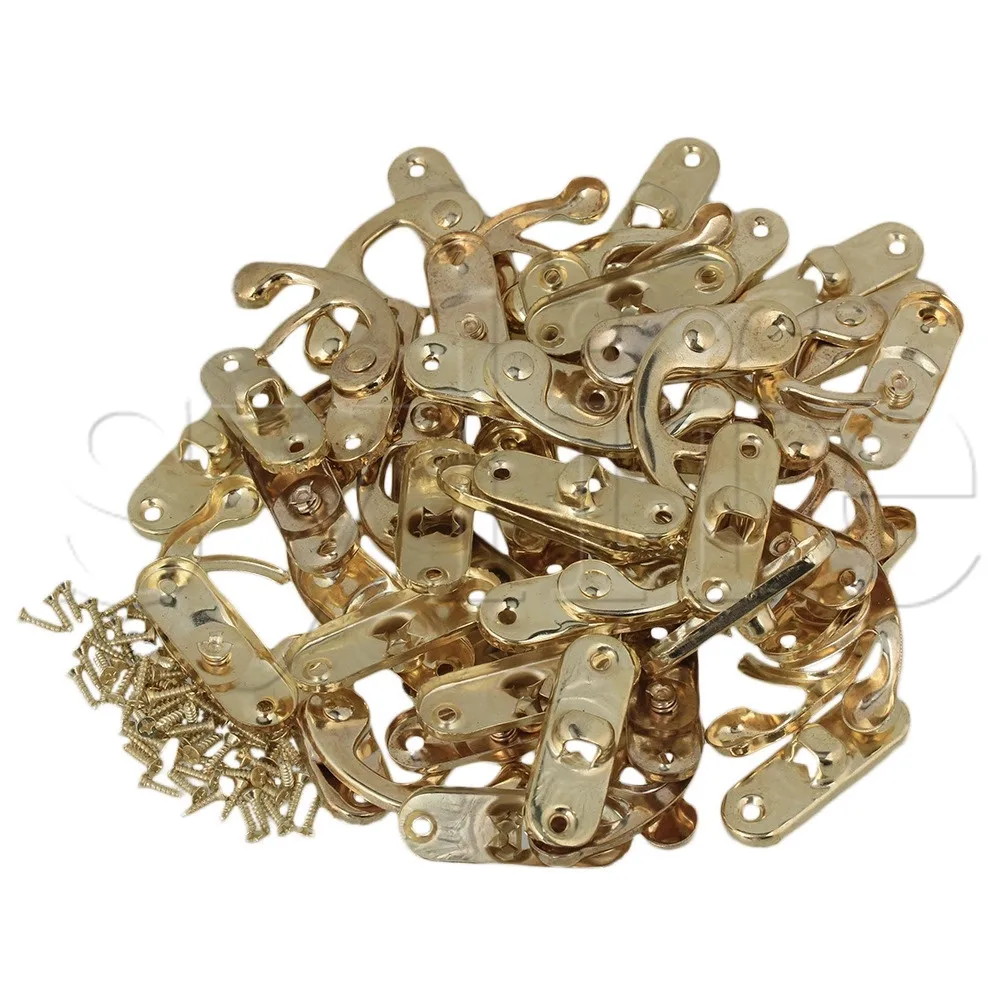 

20 x Желтый старинные деревянные шкатулки чехол Железный клаксон левый крюк замок 45x40mm