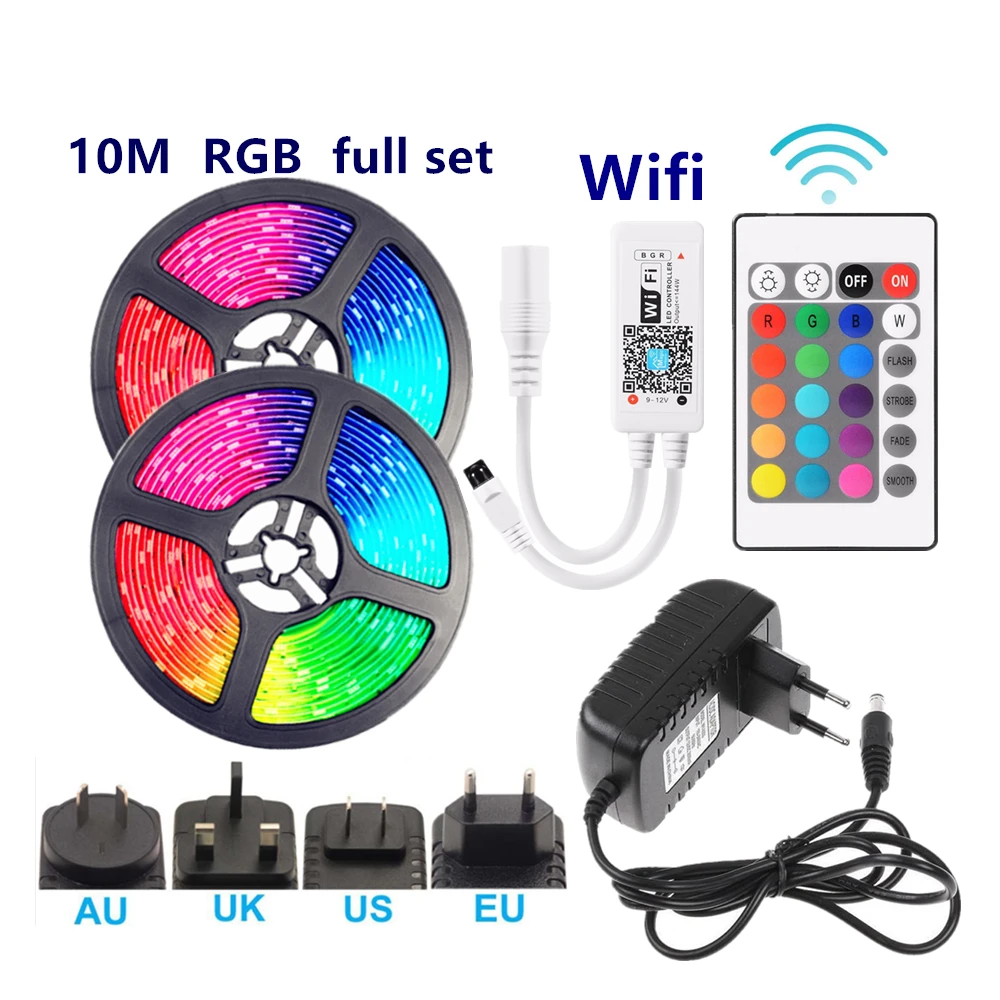 Водонепроницаемая светодиодная лента RGB 5050 светильник в гибкая Wi Fi ИК контроллер