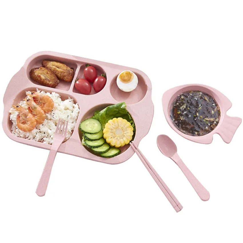 4 шт./компл. Детские чаша + ложка Вилка питания Еда посуда Носки с рисунком медведя