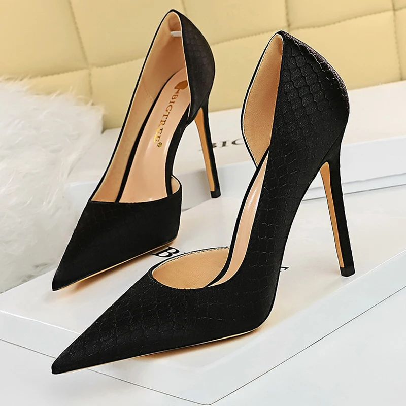 BIGTREE Shoes New Snake Pattern Women Pumps Sexy High Heels Party Stiletto Wedding Large Size Female | Обувь