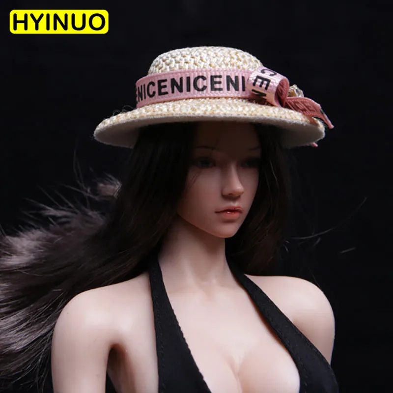 Шляпа женская Соломенная с козырьком 12 дюймов 4 цвета 1/6|Игровые фигурки и