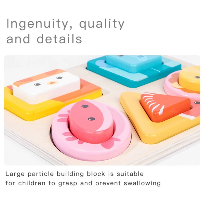 

DXAD Toddler Puzzles Gifts Toys with Colorful Wooden Geometric Shape Puzzle