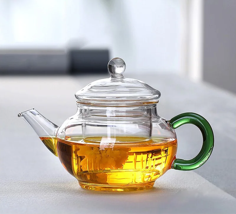 

Mini teapot with filter, glass teapot with brew, tea, leaves, vanilla, coffee, practical, 250ml