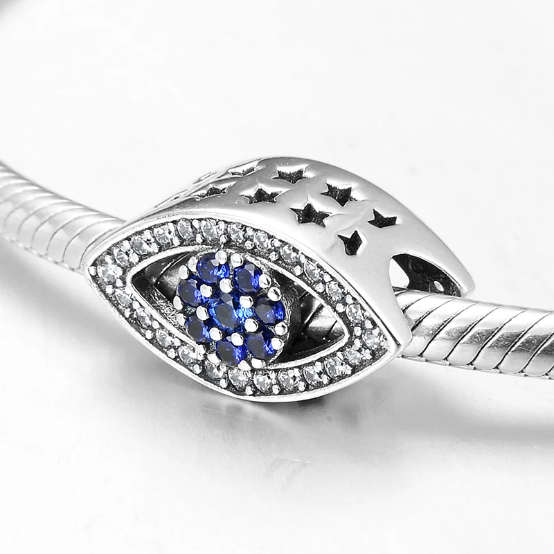 Модные синие бриллиантовые бусины злого цвета для женщин подарок из