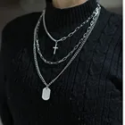 Meetvii готическое панк металлическое квадратное ожерелье с крестом в стиле хип-хоп Длинная цепочка многослойное ожерелье для женщин и мужчин вечерние ювелирные изделия