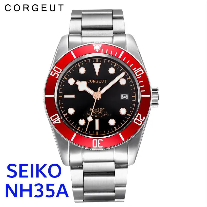 

Часы мужские механические водонепроницаемые, со стальным сапфировым календарем