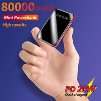 mini 80000mah power bank portable charging pd 20w external battery charger 50000mah powerbank for iphone xiaomi poverbank