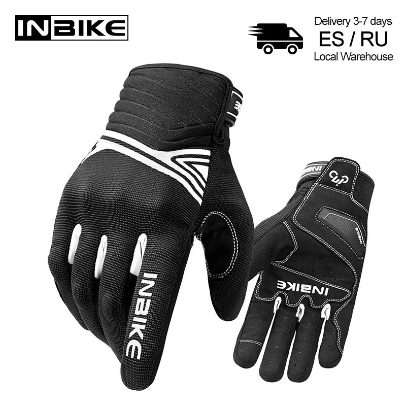 Перчатки INBIKE мотоциклетные всесезонные Нескользящие противоударные дышащие для
