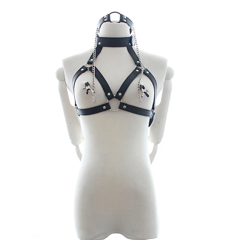 Женский открытый бюст портупея Сексуальное белье Ночная Клубная одежда Pu