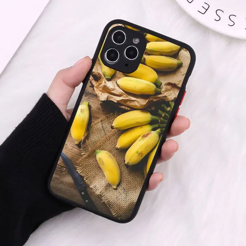 

Food fruit yellow banana Phone Case Matte Transparent For iPhone 12 Mini 11 Pro XR XS Max 7 8 Plus