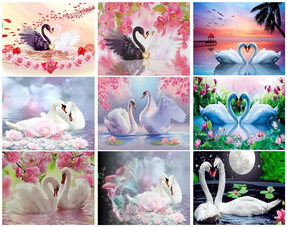 Набор алмазной вышивки Yikexin полный набор живописи лебедем круглые алмазные