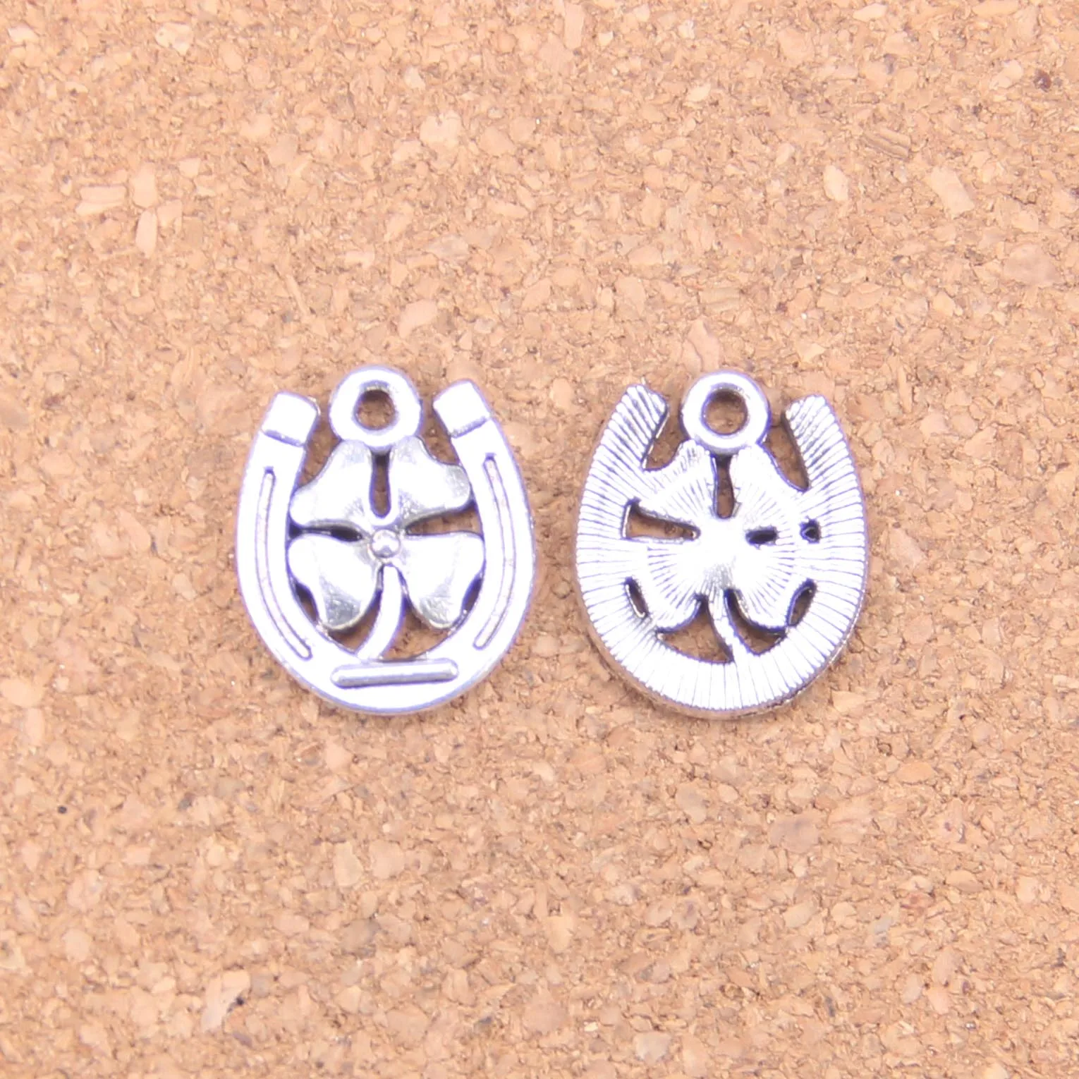 14 шт Подвески счастливая подкова Клевер 18x15 мм старинные подвески Винтажные