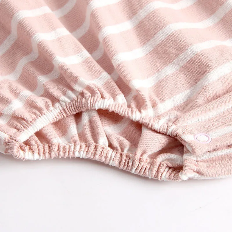 

Baby Bodysuit Cotton Round Neck Letter Printing Striped Long Sleeve Jumpsuit Girl Treasure Triangle Romper Children Clothing