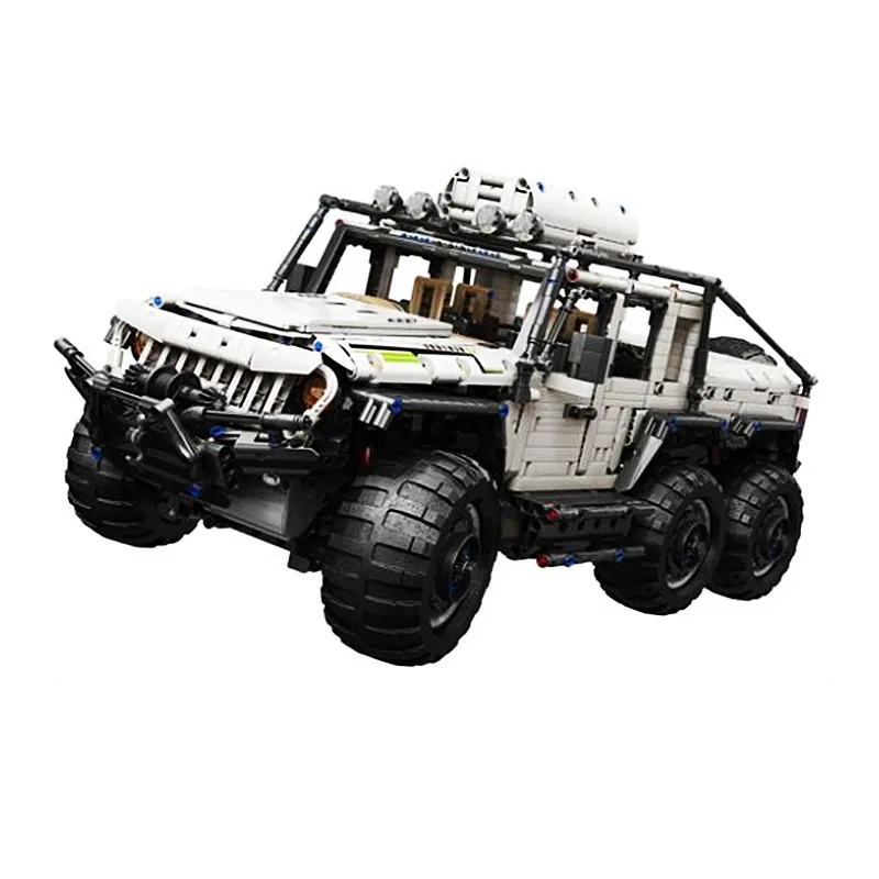 Высокотехнологичная серия MOC 6X6 внедорожник белая головоломка машина для