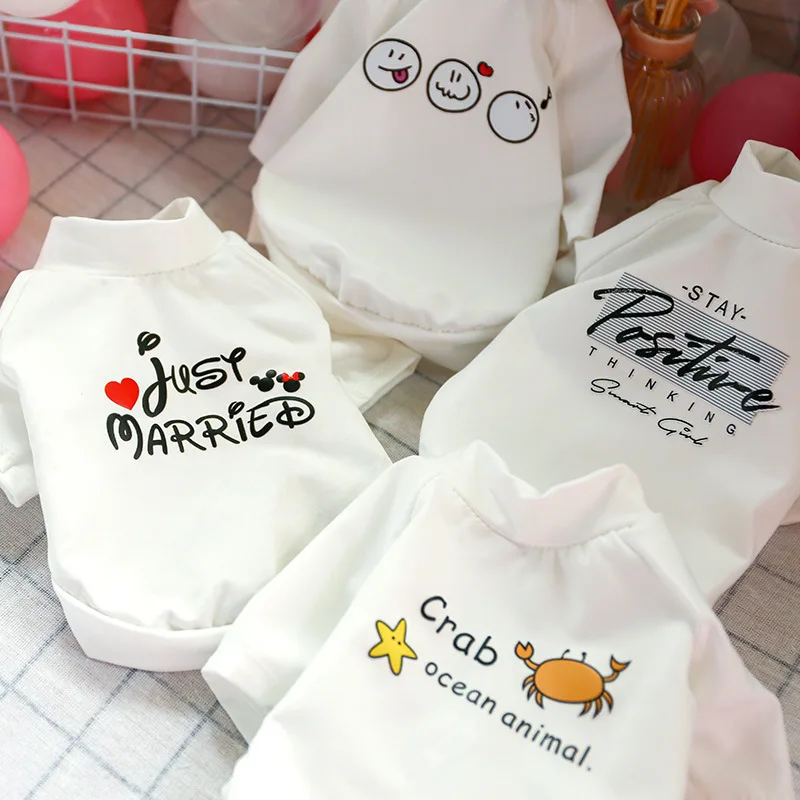 Одежда для собак Тедди весенне летняя тонкая классная черно белая футболка