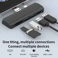 5 in 1 usb hub for surface pro 5 pro 4 pro 3 with 4k hdmi compatible 5 ports usb 3 0 memory card slot reader adapter