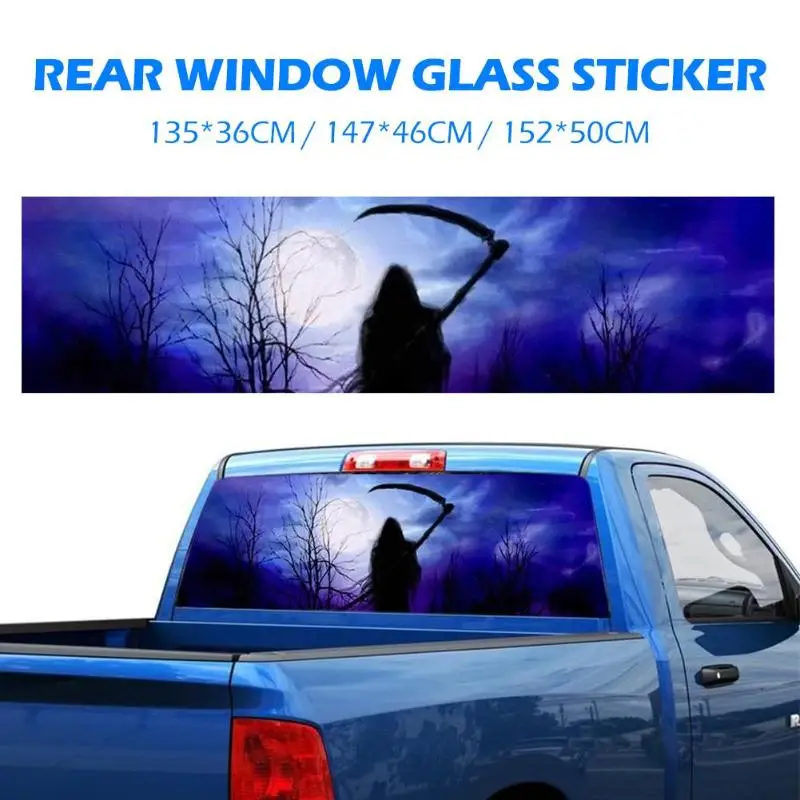 Виниловые наклейки на заднее лобовое стекло автомобиля Грим жнец смерти авто