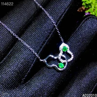 kjjeaxcmy fine jewelry 925 sterling silver inlaid natural emerald womans noble new pendant necklace support test