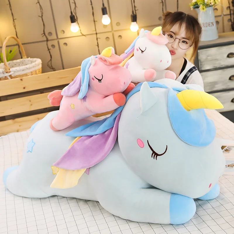 

Hot Colorful Pegasus Pillow Angel Unicorn Plush Stuffed Toys Dolls For Kids Birthday Gift Valentine's Day Gifts Sofa Cushions
