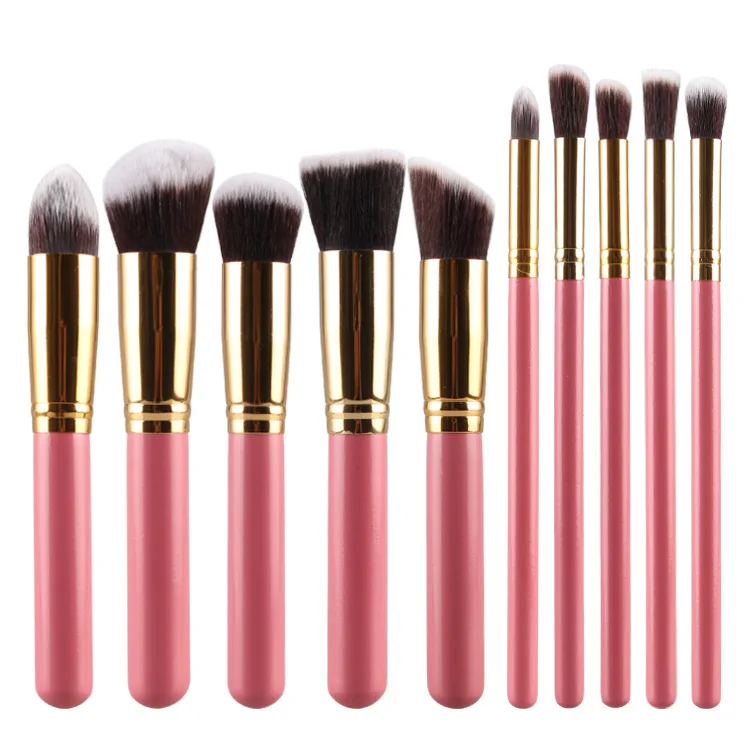 10 шт. набор высококачественной основы Maquiagem power Eye shadow Blending Contour Highlight Cosmetic beauty Makeup Кисти Наборы инструментов - Handle Color: FJ