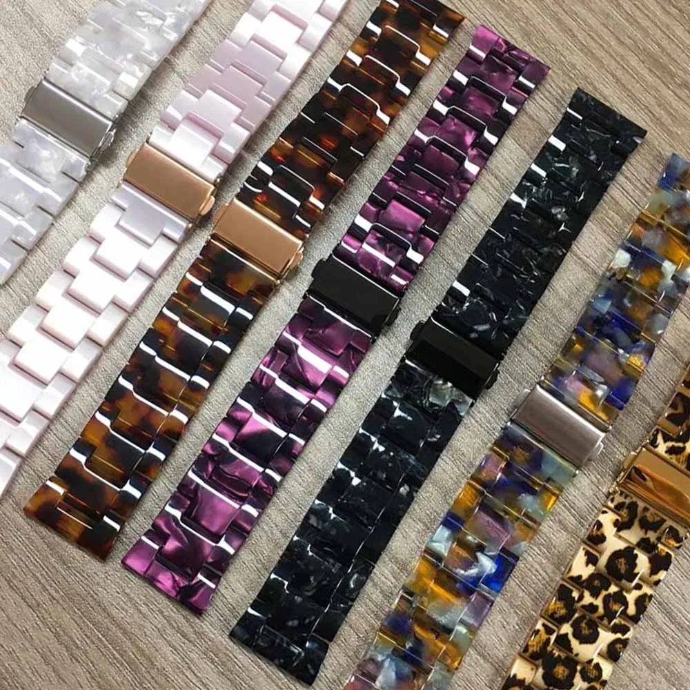

Resin Strap for Apple Watch 6 SE 5 4 Band 44mm 40mm 38mm 42mm Lightweight Women Fashion Bracelet for iWatch Series 3 2 Wristbelt