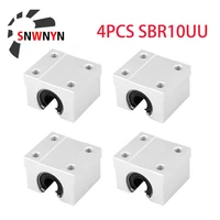 4pcs1pc sbr10uu linear ball bearing block open type slider used with sbr10 linear guide for cnc parts free shipping