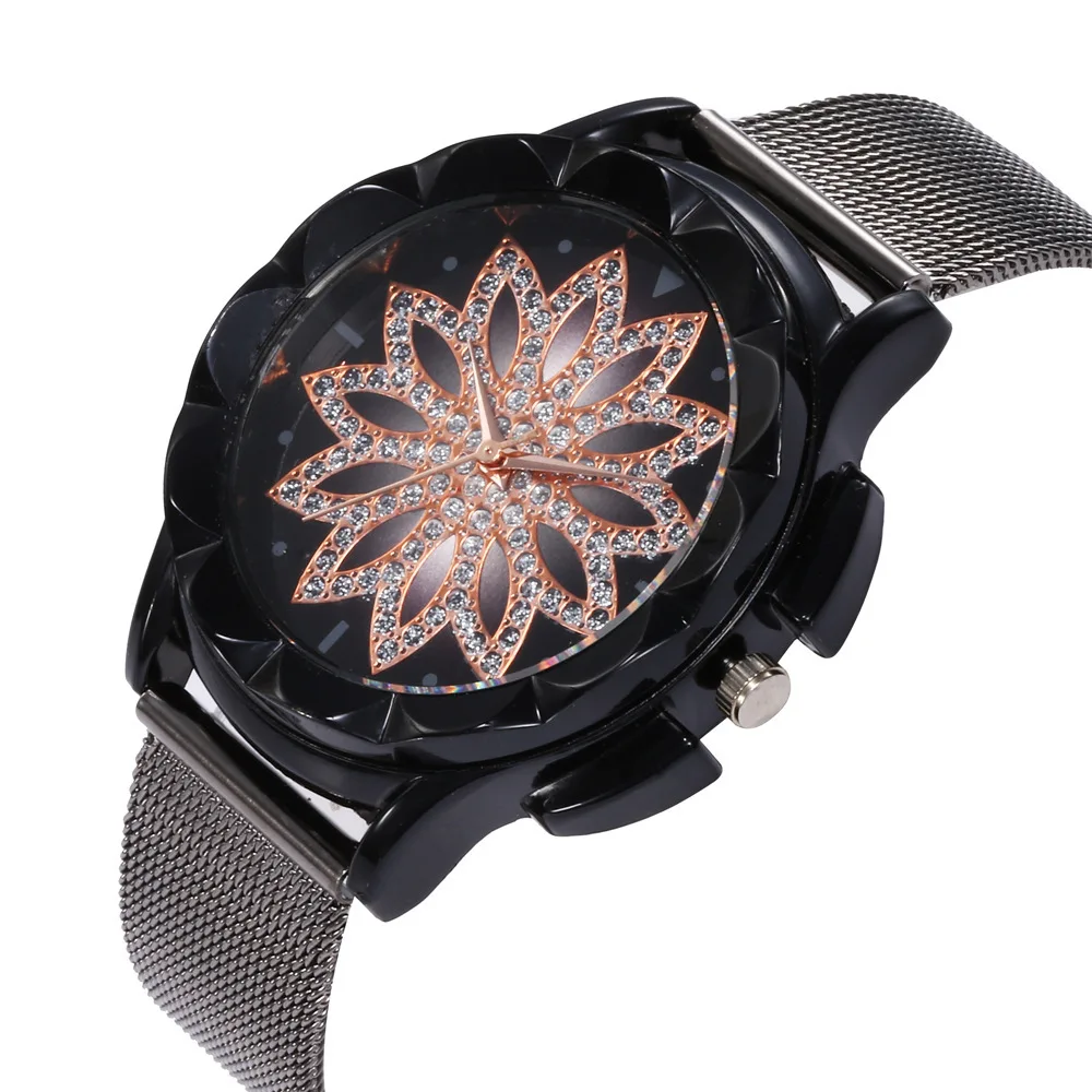 

Women's Wartches Fahsion Luxury Rhinestone Ladies Watch Flower Rose Gold Dress Relogio Feminino Watch Watch Reloj Mujer