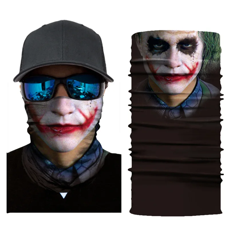 Harley Quinn Joker Sun Windproof Seamless Magic Scarf Skull Bicycle Headwear Neck Gaiter Bandanas Hiking Cycling Mask |