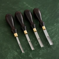 new arrival pro leather craft edge beveler tool steel leather skiving thinning diy cutting hand craft tool with ebony handle