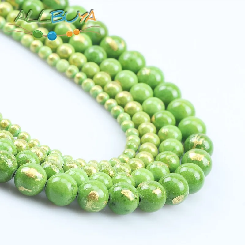 Бусины из натурального камня 4-12 мм зеленый Лазурит бусины нефрита для