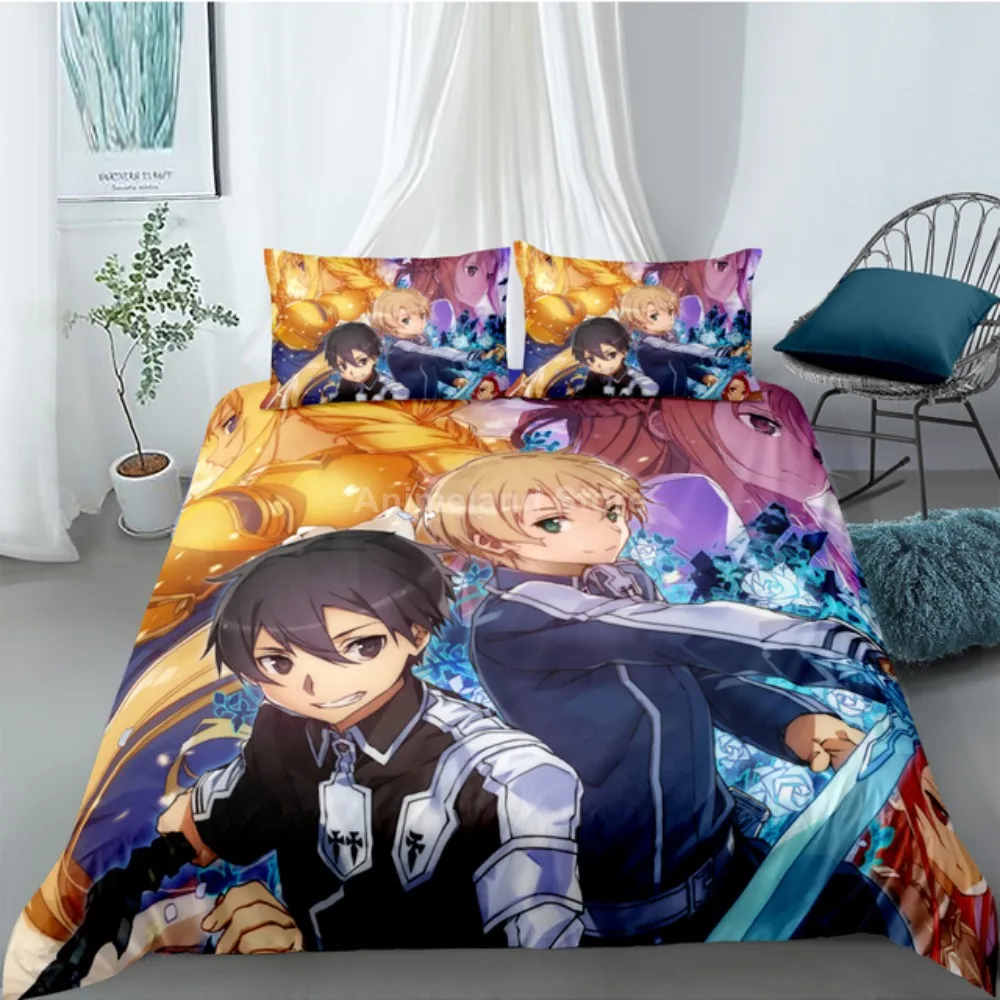 Набор постельного белья Sword Art Online белье с простыней в стиле аниме пододеяльник