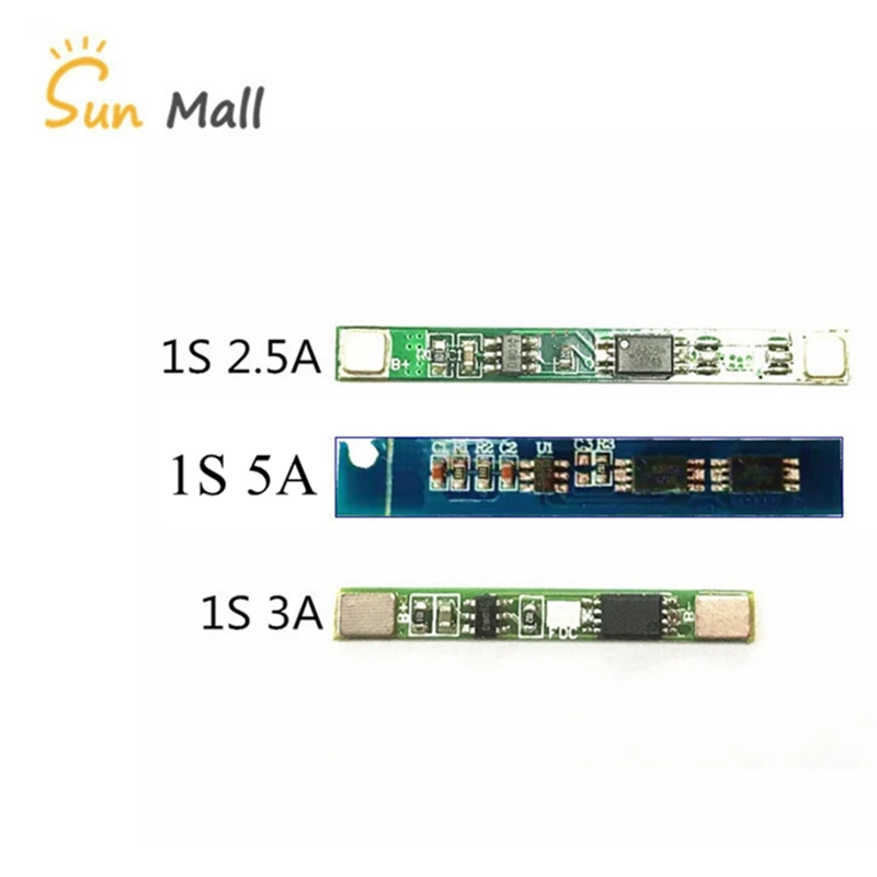 Защитная плата bms для литиевых батарей 1 шт. 1S 2.5A 3A 5A полимера 18650 может быть