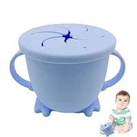 bpa free baby training drinking straw cup 2 handles kids silicone food storage box baby snack cup children snacks container