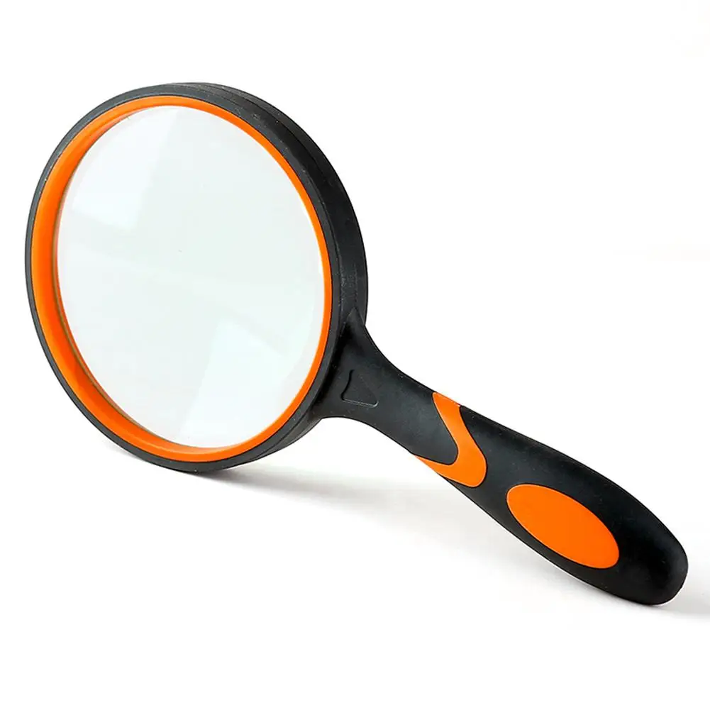 

10X/8X/4X/3X Portable Handheld Rubber Handle Magnifier Glass Lens High Magnifying Glass for Reading Newspaper Jewelry