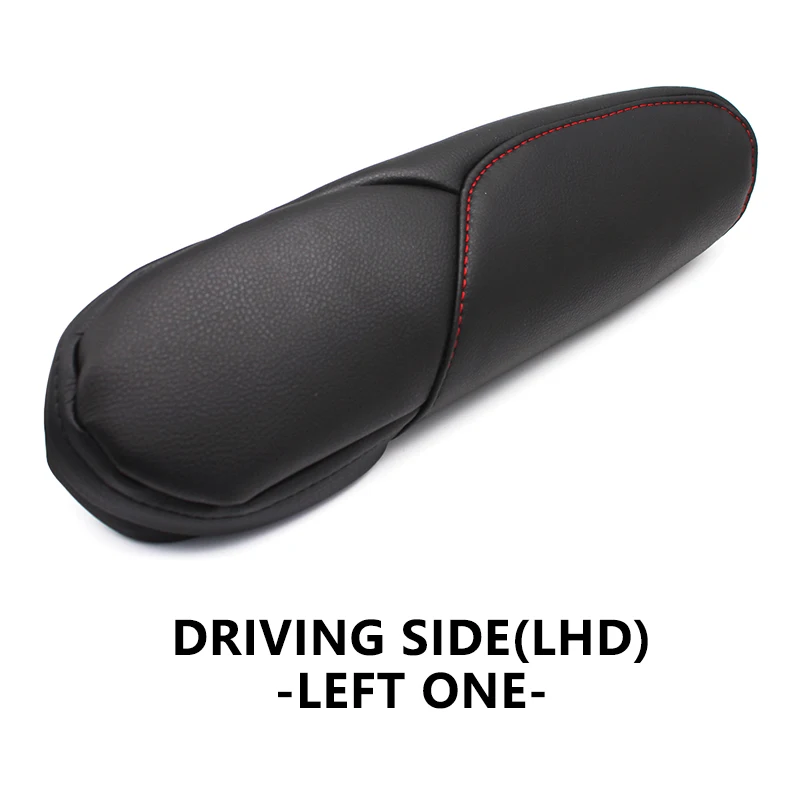 black with red Left Автомобильный Стайлинг микрофибра кожа драйвер/пассажира подлокотник сиденья дверные ручки крышки Накладка для Honda CRV 2007 2008 2009 - Название цвета: black with red Left