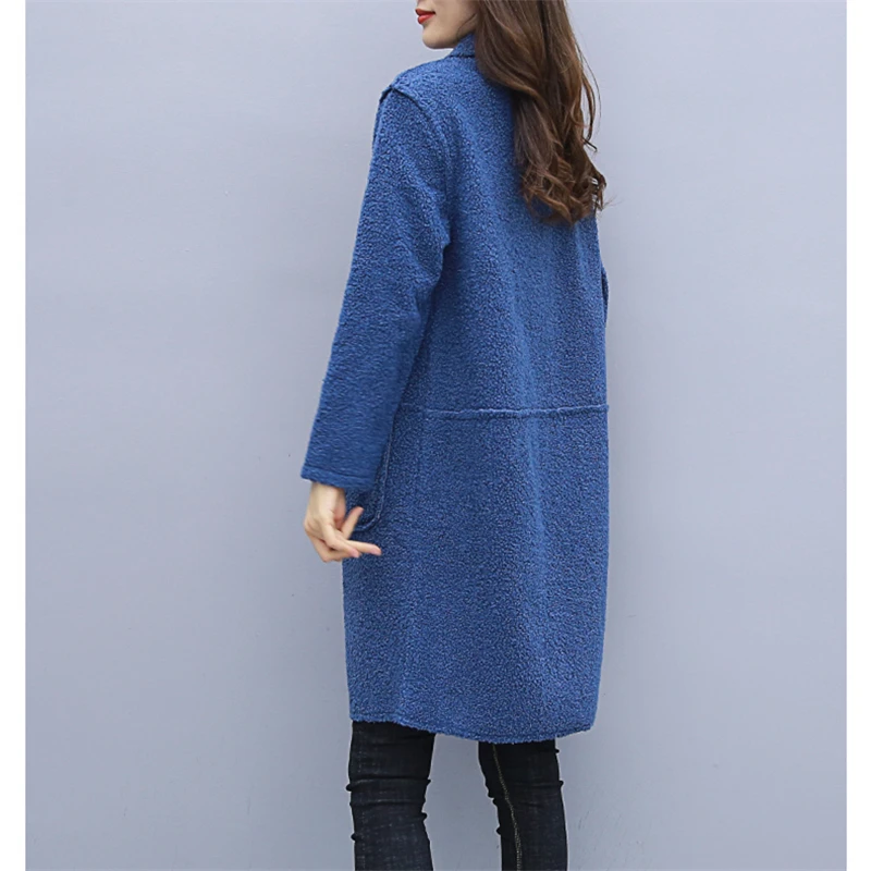 Plus Size Women's Autumn And Winter Lamb Plush Fur Loose Mid-length 2023New Fat Sister Fleece 200 Kg Famale Fashion Wild Big