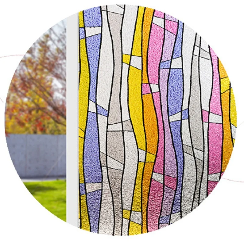 100 см Длина электростатическое окно виниловая пленка цветное линия Стиль защиты