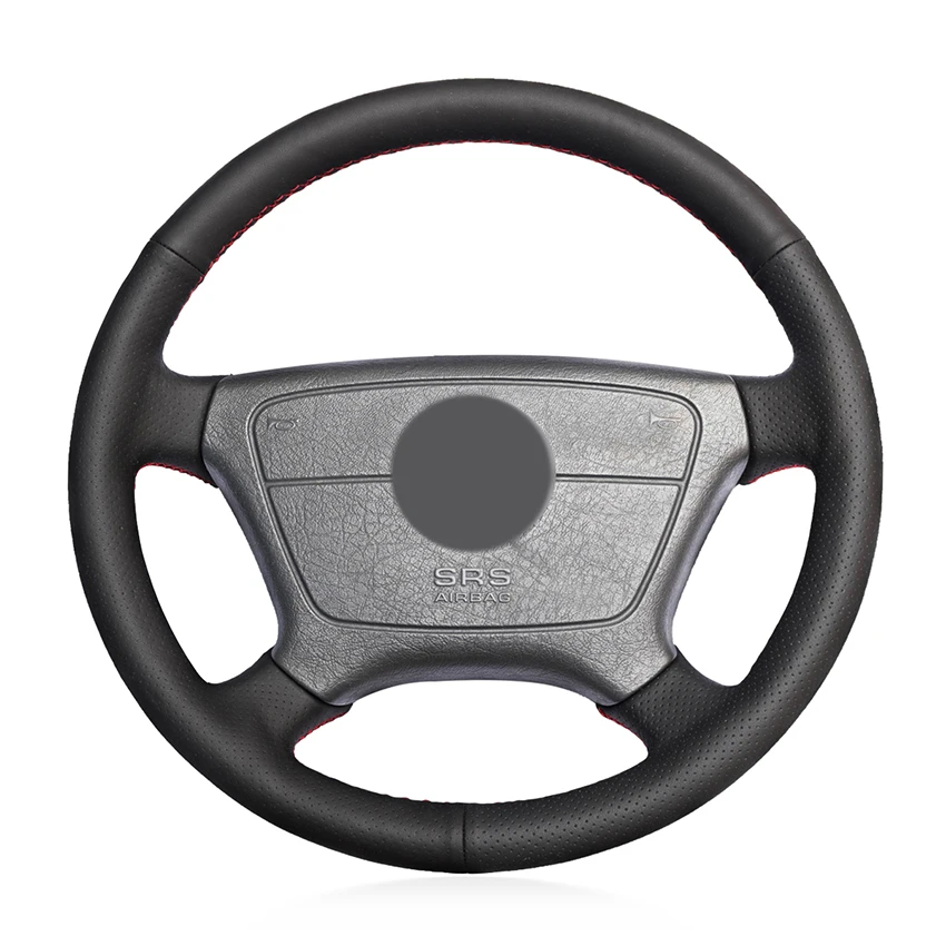 Сшитые вручную Черные искусственные кожаные фотообои для Mercedes-Benz W210 E-Class E200 240 280