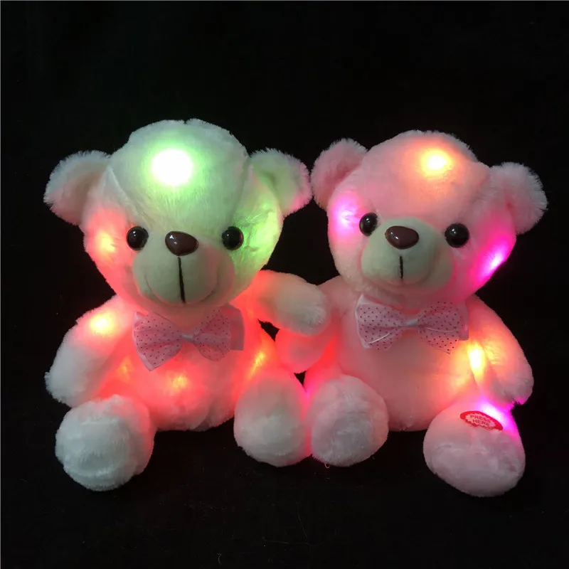 

20cm Creative Light Up LED Teddy Bear Stuffed Animals Plush Toy Colorful Glowing Teddy Bear Christmas Gift for Kids Children