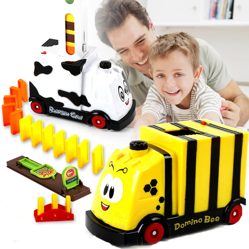 Automatic Laying Domino Brick Kids Train Car Set Sound Light Colorful Dominoes Blocks Game Educational DIY Plastic Toy | Игрушки и хобби