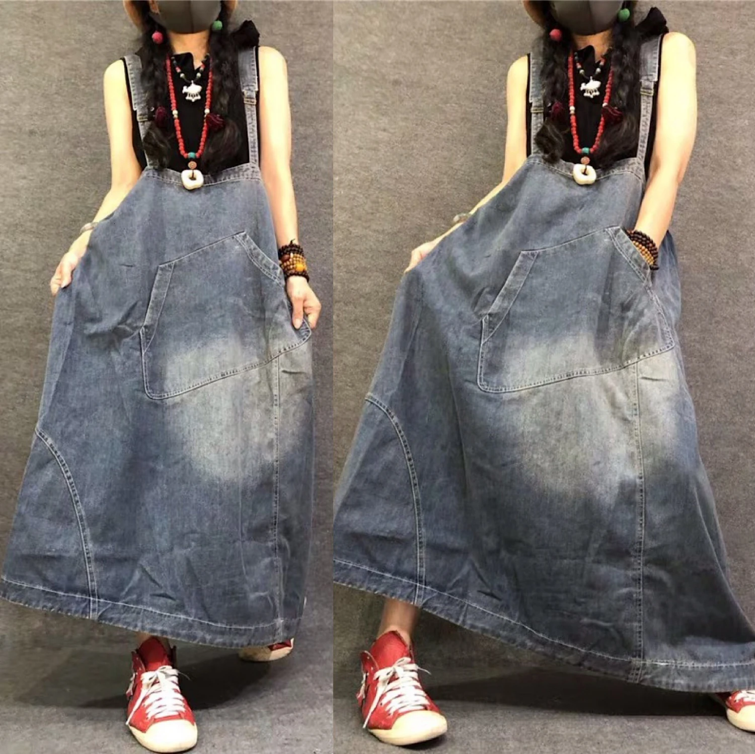 Женское длинное платье багги в стиле Харадзюку|Женские платья| |