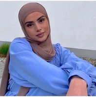 instand hijab scarf plain color chiffon muslim headscarf ready to wear wrap head scarves islam headwear foulard femme musulman