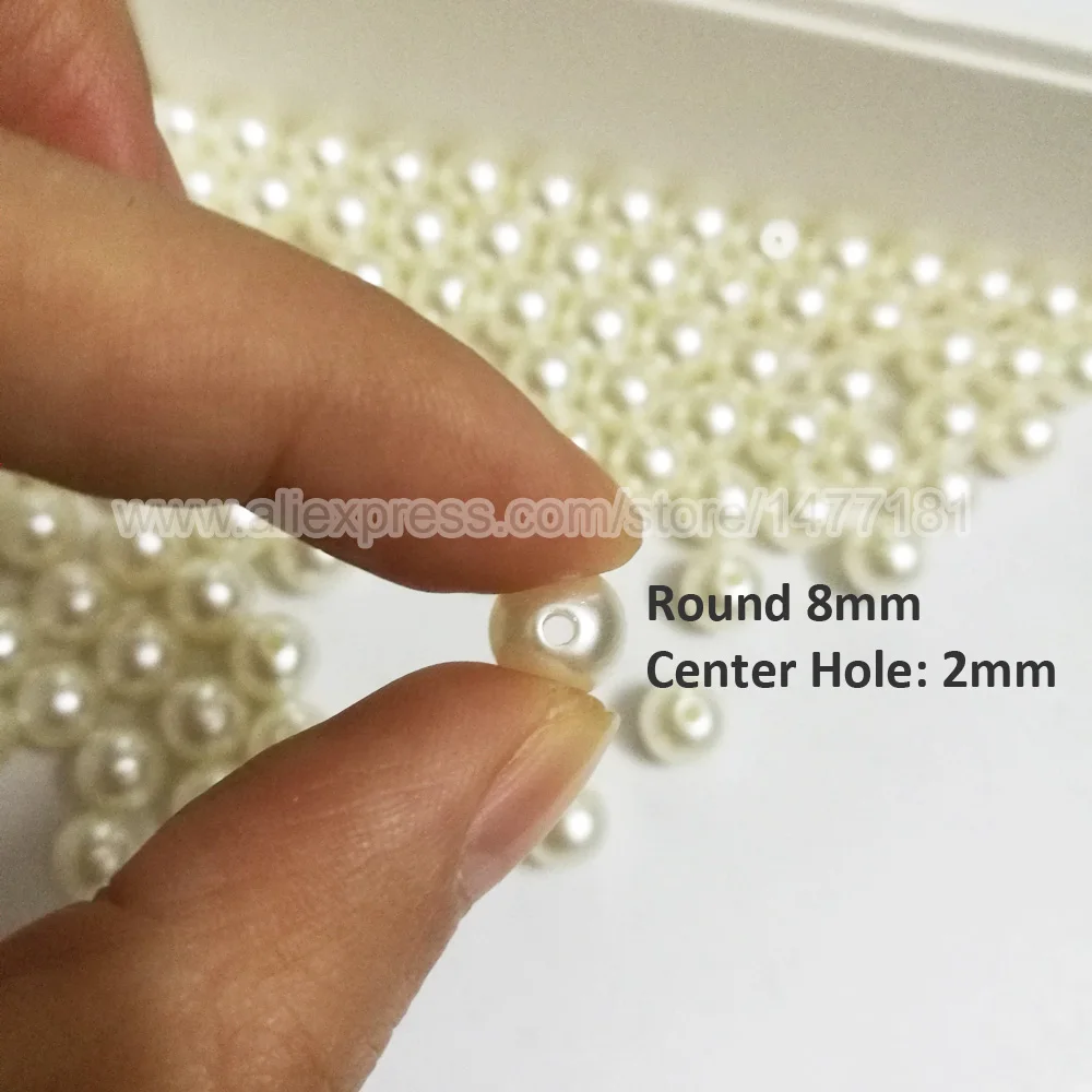 100 шт 8 мм круглый жемчуг пришит с центральным отверстием имитация искусственного