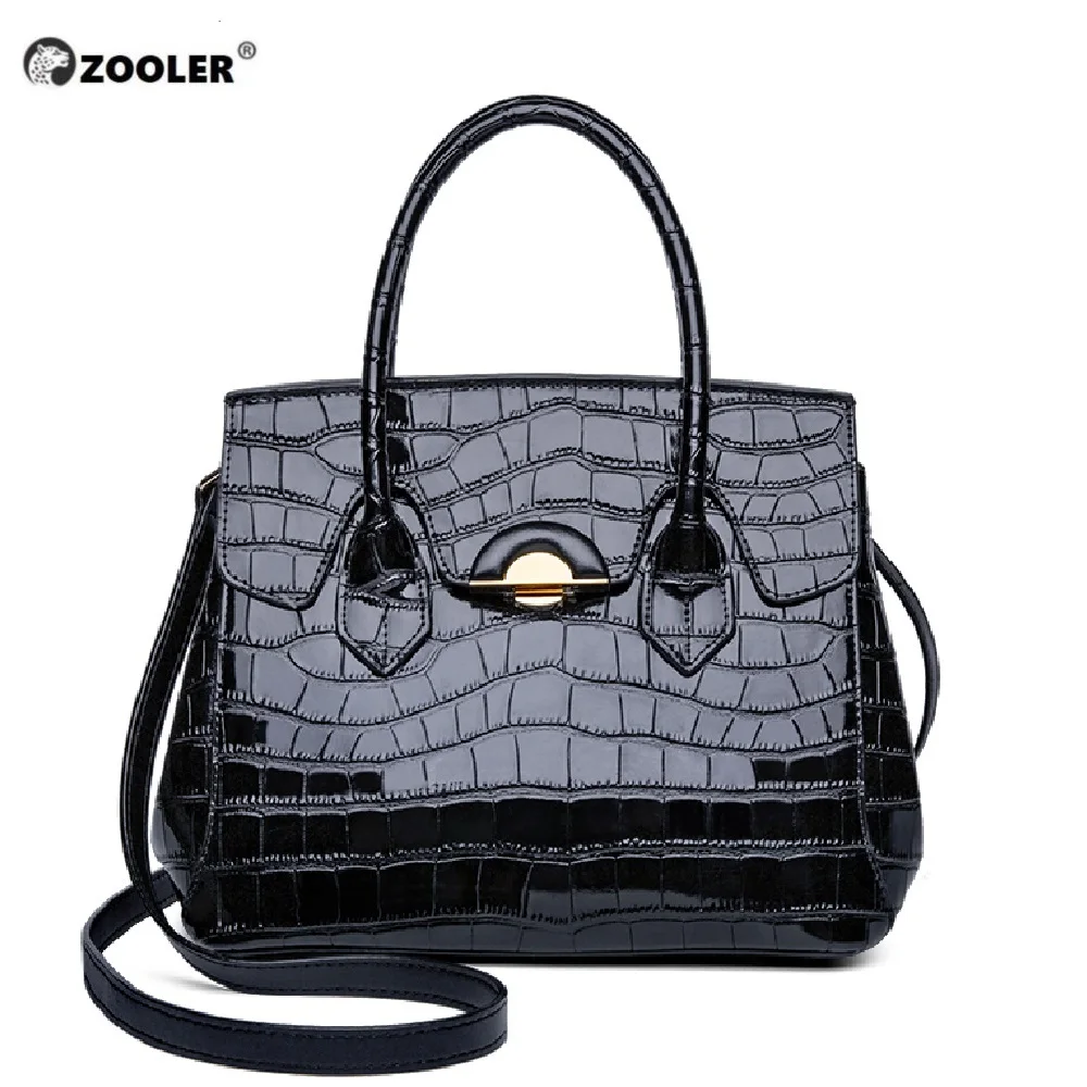 elegant black Высококачественная женская сумка из коровьей кожи, роскошные женские сумки из натуральной кожи ZOOLER, брендовая сумка, дизайнерская сумка-тоут, bolsa feminina# mh203 - Цвет: elegant black