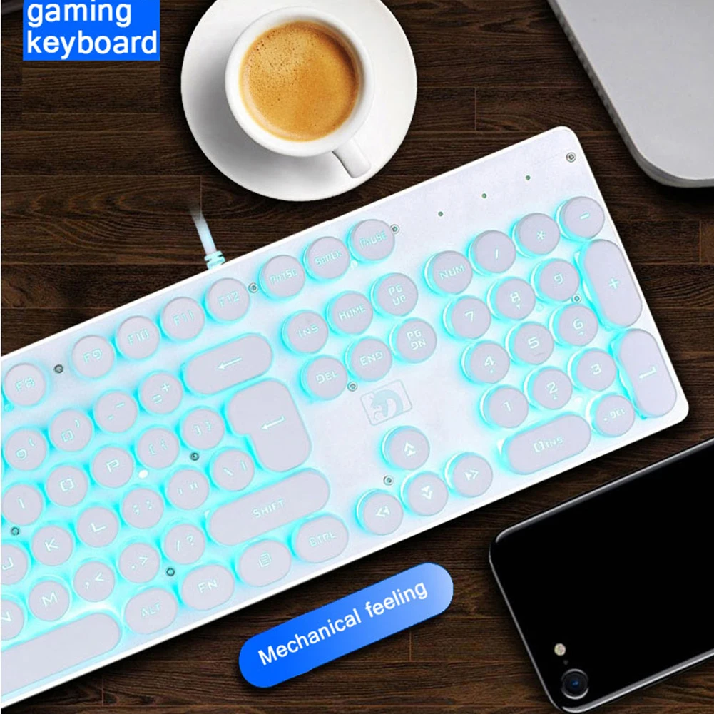 K100 стимпанк Ретро Keycap USB Проводная игровая механическая клавиатура с подсветкой |